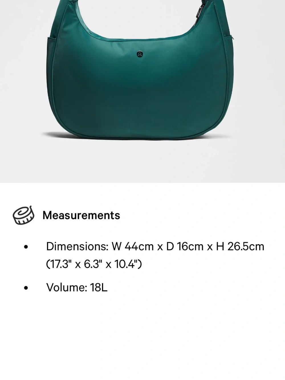 lululemon athletica Teal Shoulder Hobo Bag